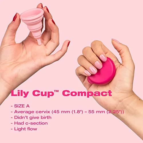 INTIMINA Lily Cup Compact Size A Menstrual Cup | Reusable, Flat-Fold, Pink thumbnail 3