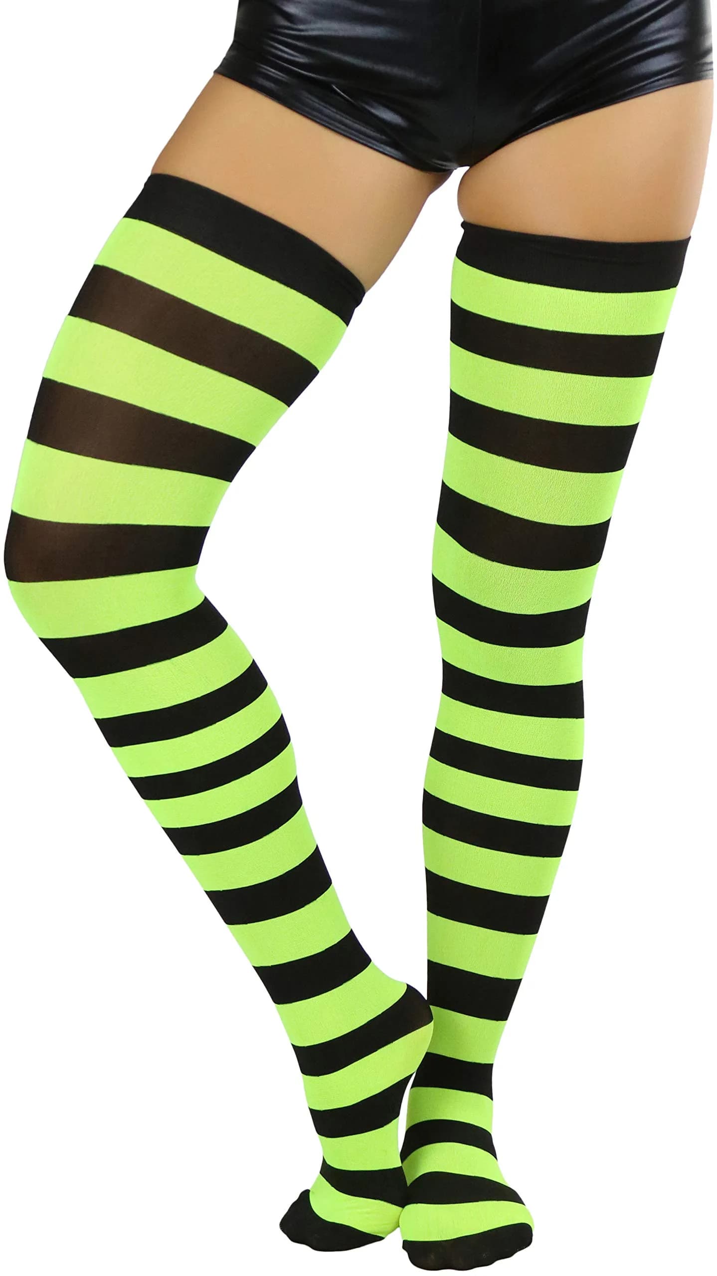 ToBeInStyle Women's Striped Thigh High Stockings | Vibrant Wide Lines, One Size - main product image