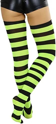 ToBeInStyle Women's Striped Thigh High Stockings | Vibrant Wide Lines, One Size thumbnail 2