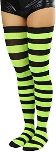 ToBeInStyle Women's Striped Thigh High Stockings | Vibrant Wide Lines, One Size thumbnail 3