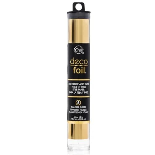 iCraft Deco Foil Transfer Sheets Gold 15.2 cm x 30.5 cm (6" x 12") | 5 Sheets, Acid-Free, Washable on Fabrics — Gold