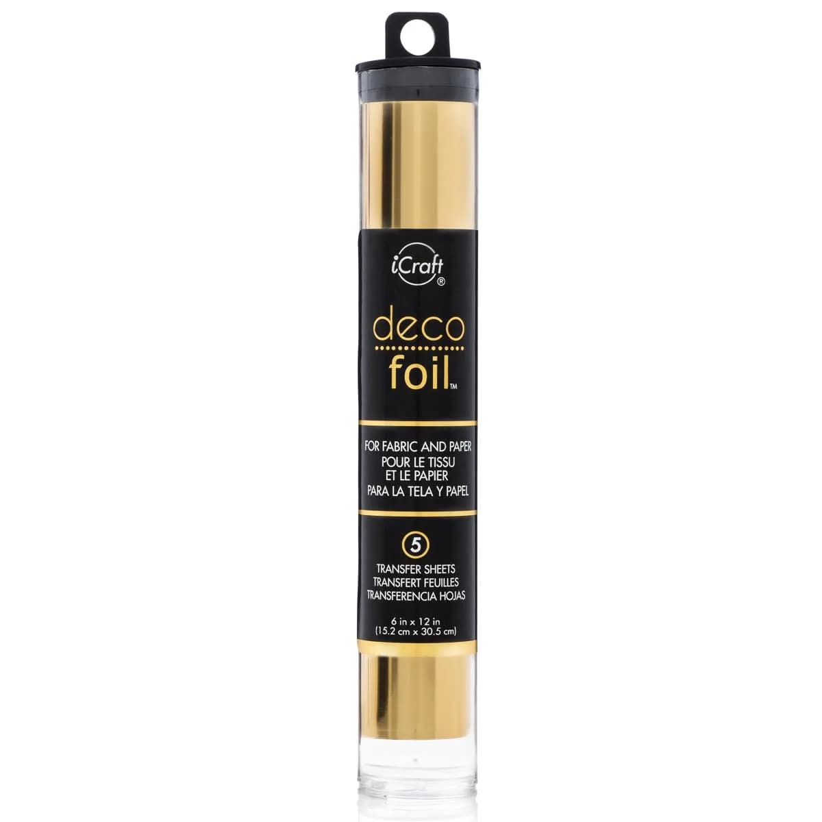 iCraft Deco Foil Transfer Sheets Gold 15.2 cm x 30.5 cm (6" x 12") | 5 Sheets, Acid-Free, Washable on Fabrics