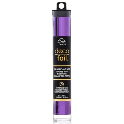 iCraft Deco Foil Transfer Sheets Purple 6" x 12" (5 Sheets) | Acid-Free Craft Foil for Paper, Fabric, Wood thumbnail 1