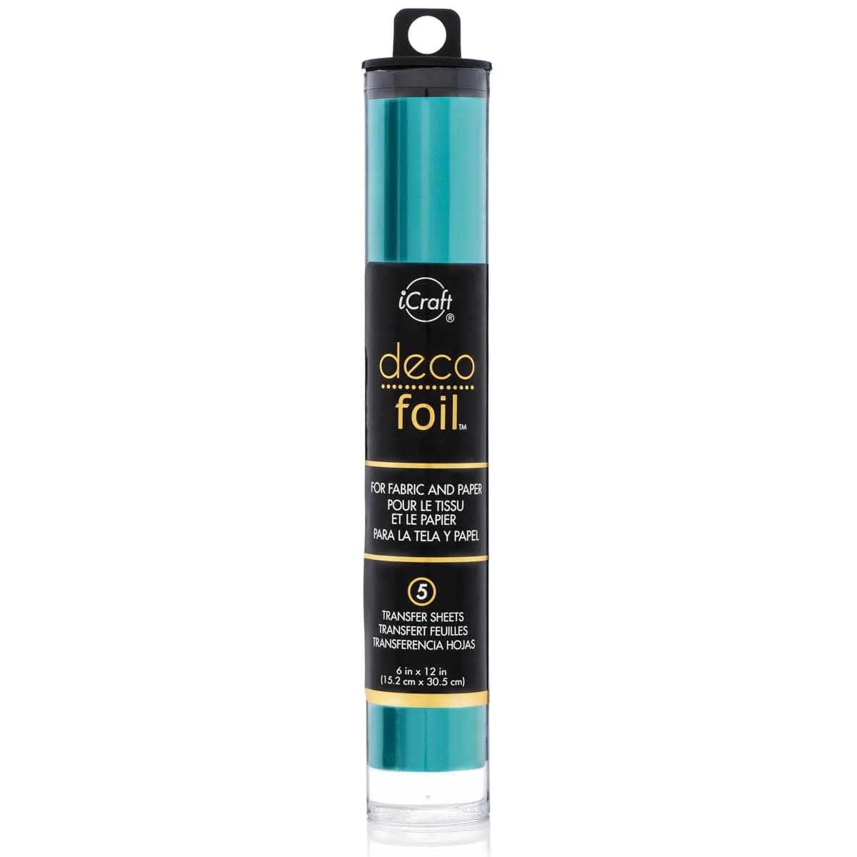 iCraft Deco Foil Transfer Sheets Turquoise 6" x 12" | 5 Sheets, Acid-Free, Washable - main product image