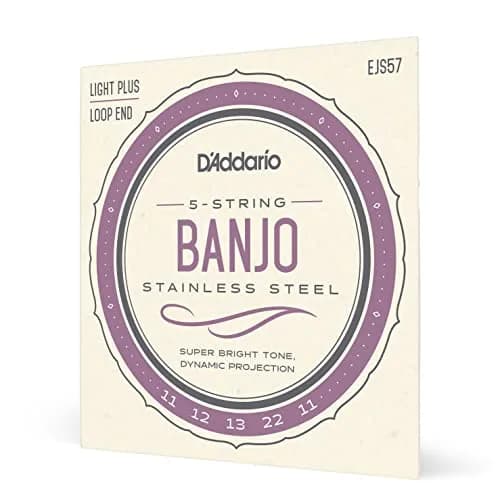 D'Addario EJS57 Banjo Strings, Stainless Steel, Custom Medium Gauge 11-22 (Pack of 1) | Bright Tone & Long Life thumbnail 1