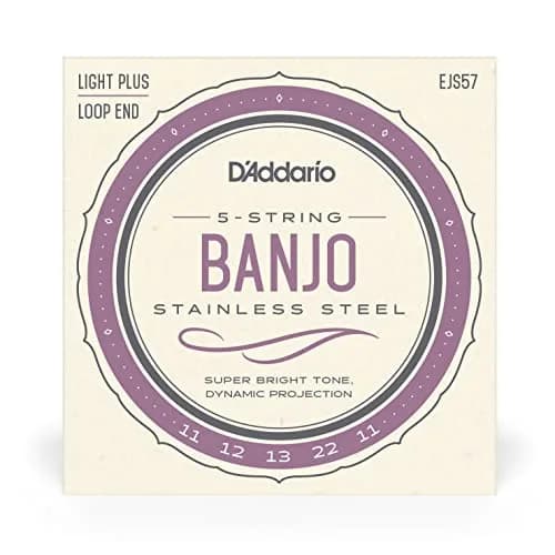 D'Addario EJS57 Banjo Strings, Stainless Steel, Custom Medium Gauge 11-22 (Pack of 1) | Bright Tone & Long Life thumbnail 2