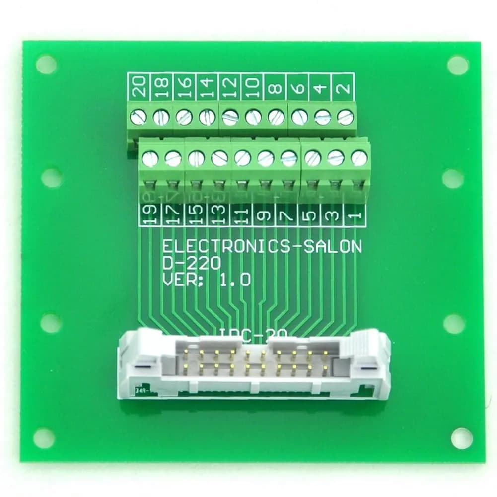 Electronics-Salon Flat Ribbon Cable 0.1" IDC14 2x7Pin | 2.54mm Pitch, 60V, 1A, Dual Copper Layers — IDC20 2x10Pin