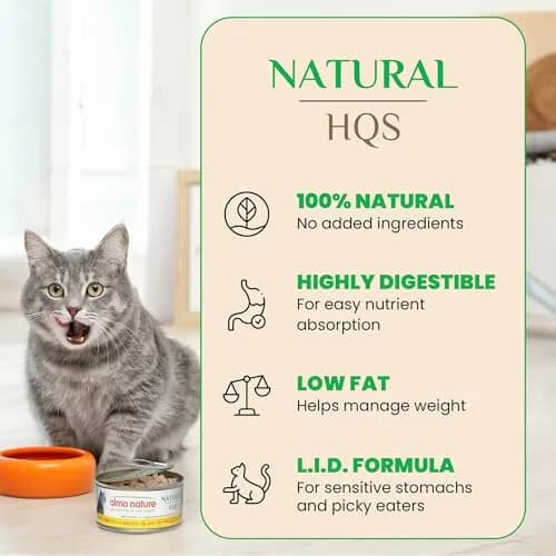 almo nature HQS Natural Wet Cat Food Tuna and Shrimp 2.47oz Pack of 6 | Grain-Free, Additive-Free thumbnail 2