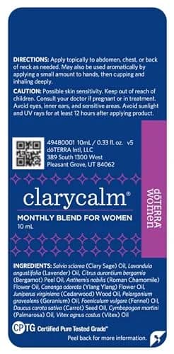 doTERRA Clary Calm Essential Oil Monthly Blend for Women - 10 ml | Hormone Balance & Emotional Relief thumbnail 6