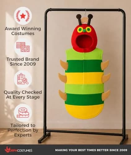 fun shack Caterpillar Costume Kids, Boys, Small | Colorful Book Character Dress-up for 3-4 Years thumbnail 5