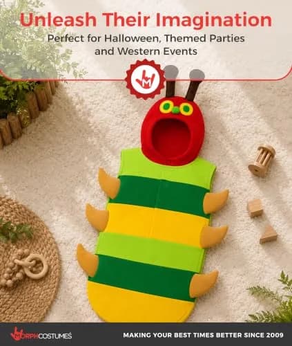 fun shack Caterpillar Costume Kids, Boys, Small | Colorful Book Character Dress-up for 3-4 Years thumbnail 6