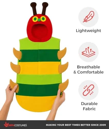 fun shack Caterpillar Costume Kids, Boys, Small | Colorful Book Character Dress-up for 3-4 Years thumbnail 7