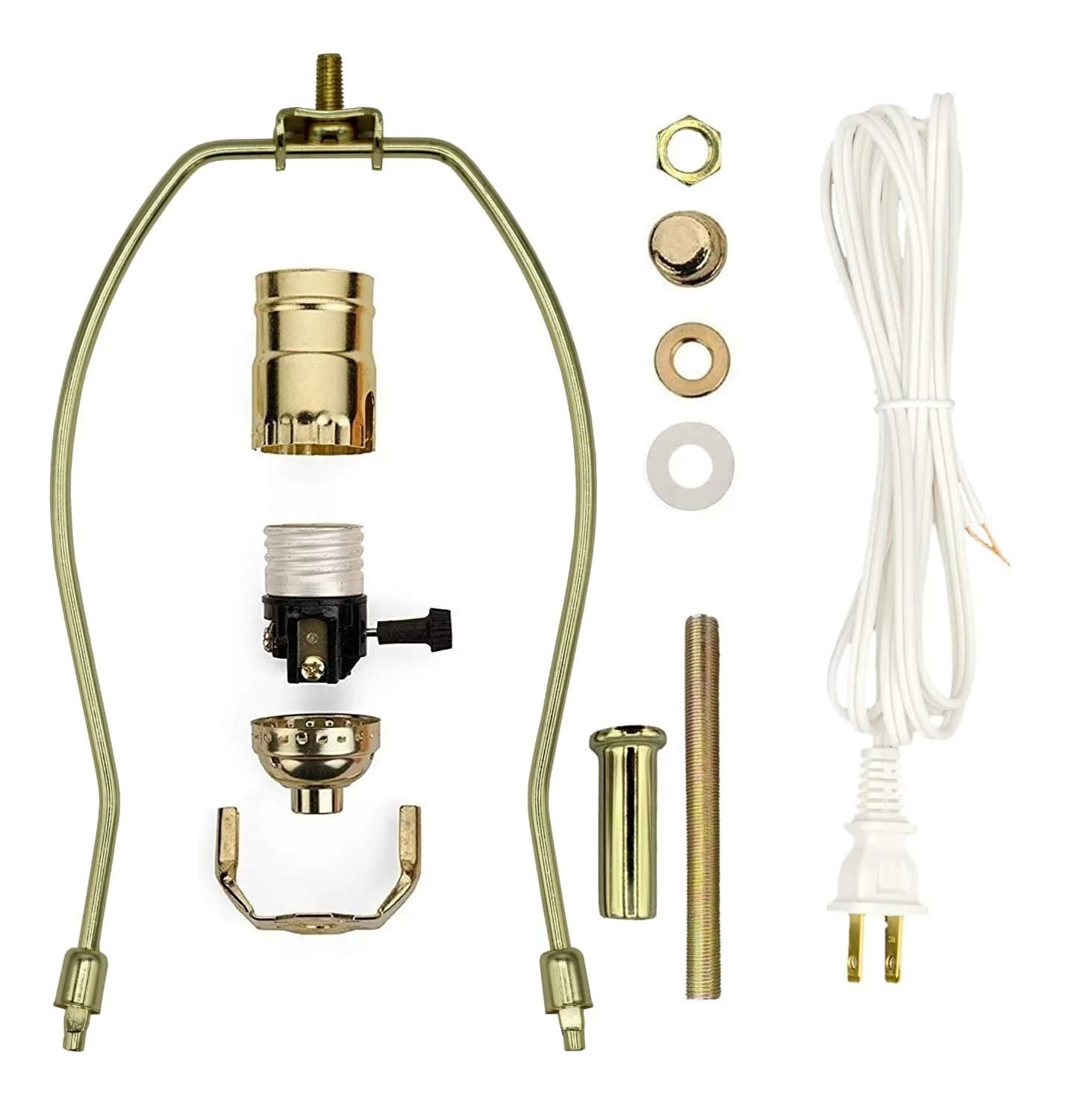 Creative Hobbies Make-A-Lamp Kit #ML3-12S Complete Lamp Parts Kit with Instructions | DIY Brass Finish Lamp Building — Gold