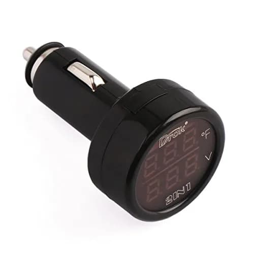 DROK Digital DC Voltage & Temperature Monitor 12V/24V | 10-170°F Battery Voltmeter Thermometer thumbnail 3