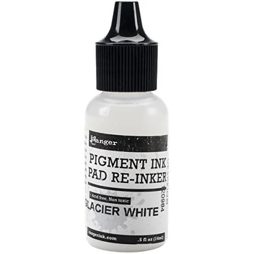 Ranger Pigment Ink Reinker Bottle Glacier White 15ml (0.5 fl oz) | Acid-Free Embossing Ink thumbnail 1