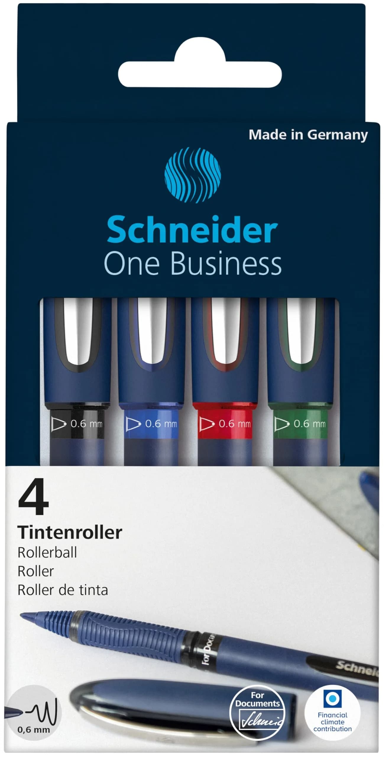 Schneider One Business Rollerball Pen 4-Pack | Smooth Ink Flow Writing Instrument - view 5