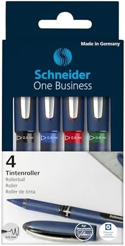 Schneider One Business Rollerball Pen 4-Pack | Smooth Ink Flow Writing Instrument thumbnail 5