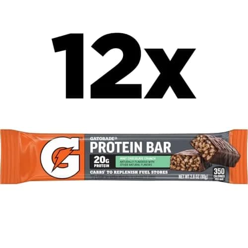 Gatorade Whey Protein Bars, Mint Chocolate Crunch, 2.8 oz (80 g) | 20g Protein for Muscle Recovery thumbnail 2