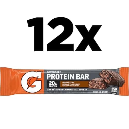 Gatorade Whey Protein Recover Bars, Chocolate Chip | 20g Protein, 42g Carbs for Muscle Recovery thumbnail 2