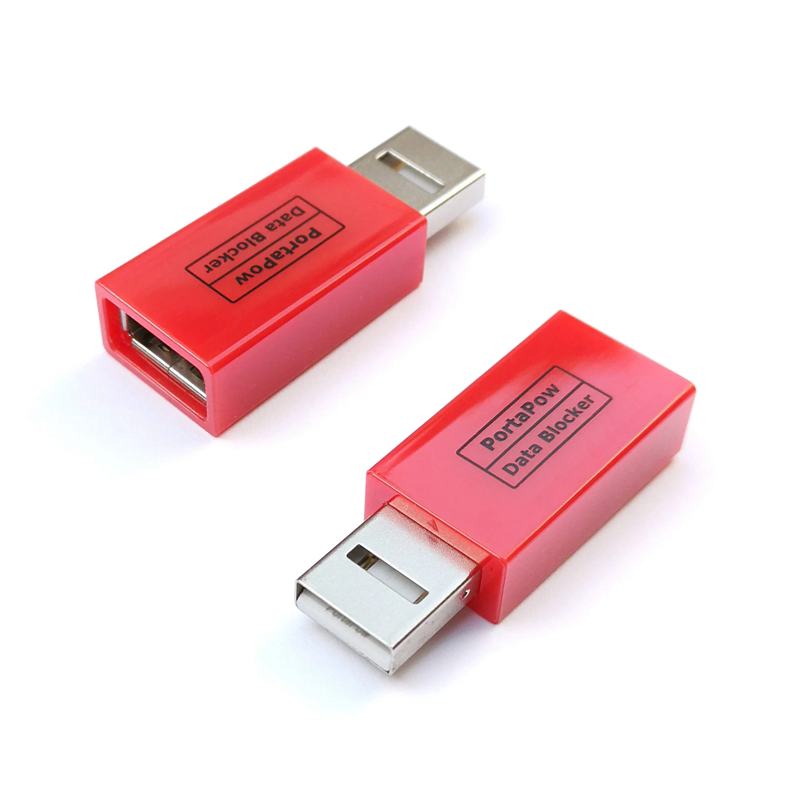 PortaPow USB Data Blocker (2 Pack) - Protect Against Juice Jacking | USB-A to USB-A Male-to-Female Adapter - main product image
