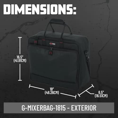 Gator 18.5 x 15 x 6.5" Padded Mixer Carry Bag | Rugged Nylon, Dual-Layer Padding, USA Support thumbnail 6