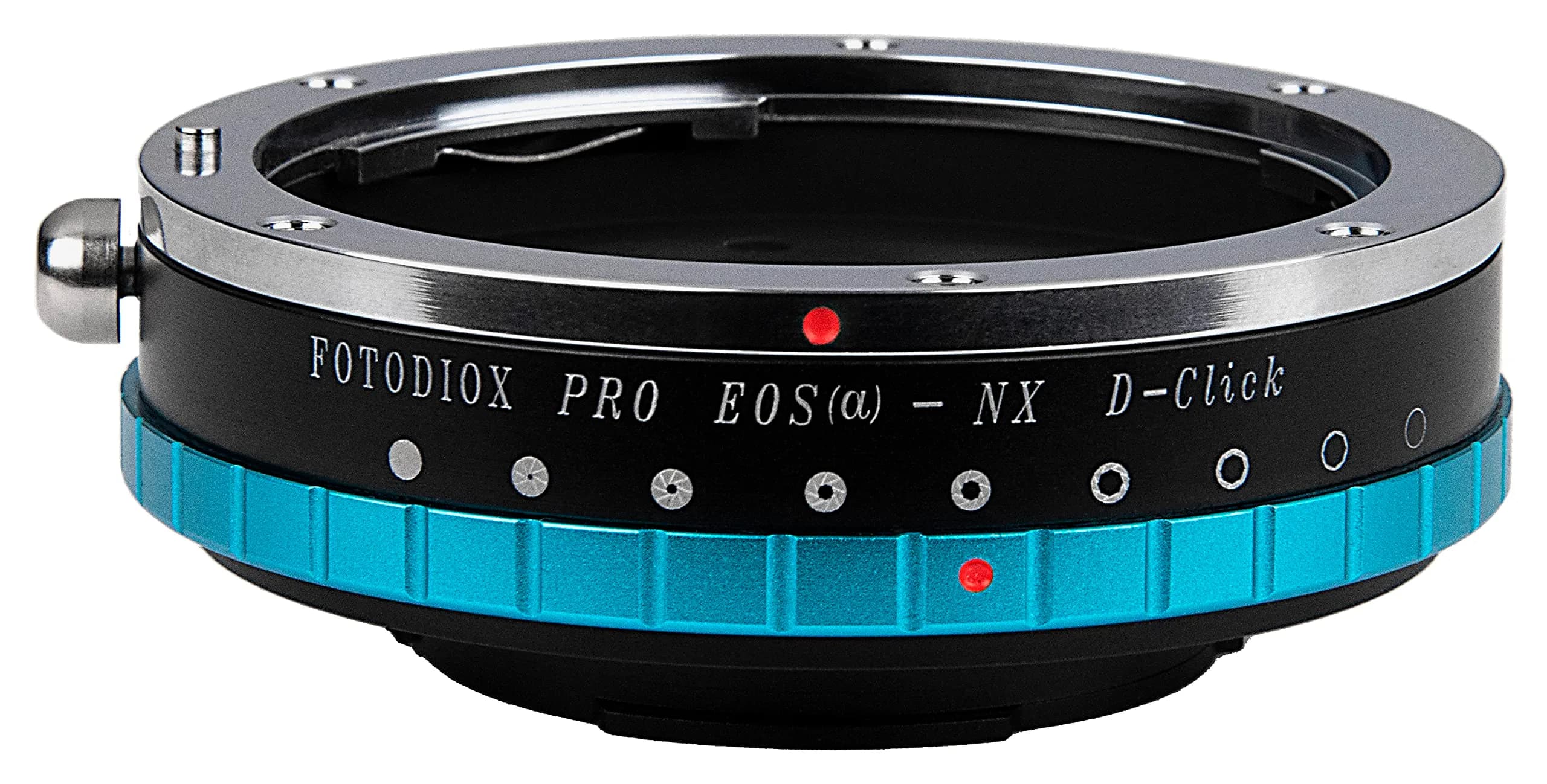 Fotodiox Pro IRIS Lens Mount Adapter Compatible with Canon EOS EF Full Frame Lenses to Samsung NX Mount Cameras — Black/Blue/Silver / Canon EOS EF (Iris Adapter)