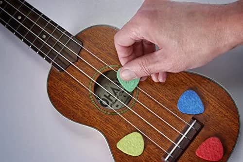 BoloPick Felt Ukulele Picks 3mm Thick (6-Pack, Sky Blue) | Soft Strum & Precise Picking thumbnail 2