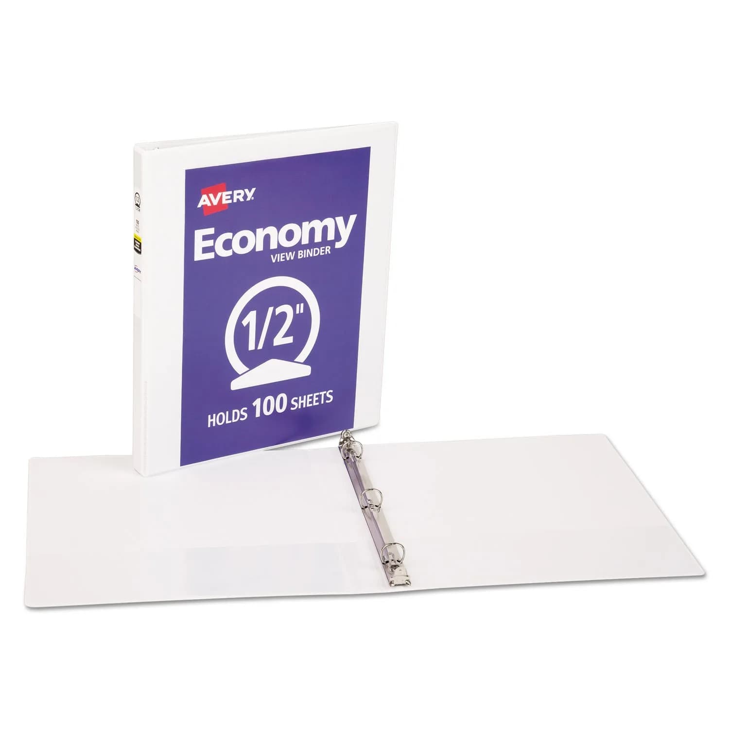 Avery Economy View Binder 1/2in Capacity Set of 3 White | Holds 11 x 8.5 Inch Sheets thumbnail 2