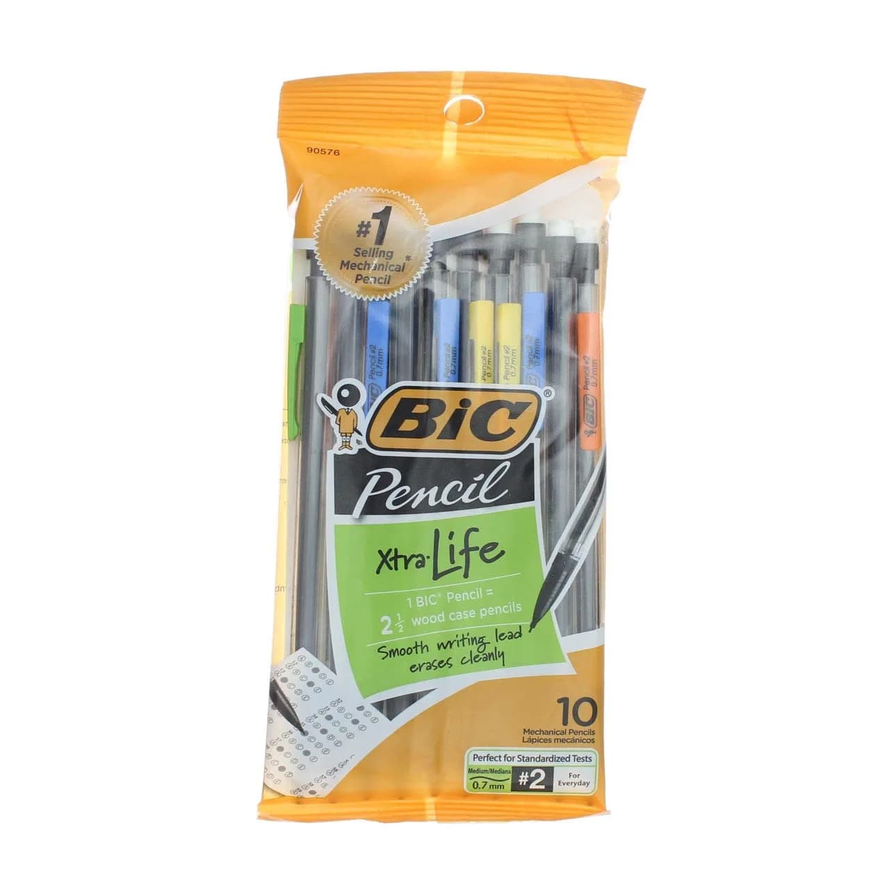 BIC Mechanical Pencil, Medium Point (0.7 mm) | Durable, Smudge-Free, 10 Pencils — Clear