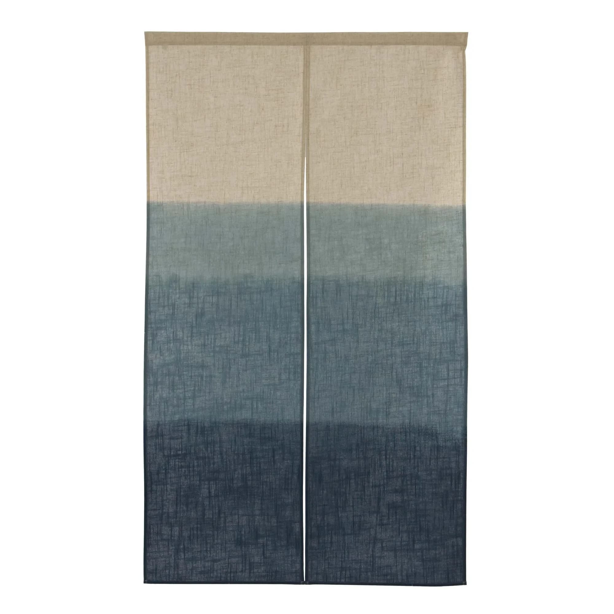 NARUMI 鸣海 Blue Noren Curtain Tapestry 85cm x 150cm | Japanese Style Light-Filtering Doorway Divider