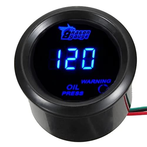 ESUPPORT Digital Oil Press Gauge Kit 52mm (2") Blue LED | 0-120 PSI Pressure Monitoring thumbnail 1