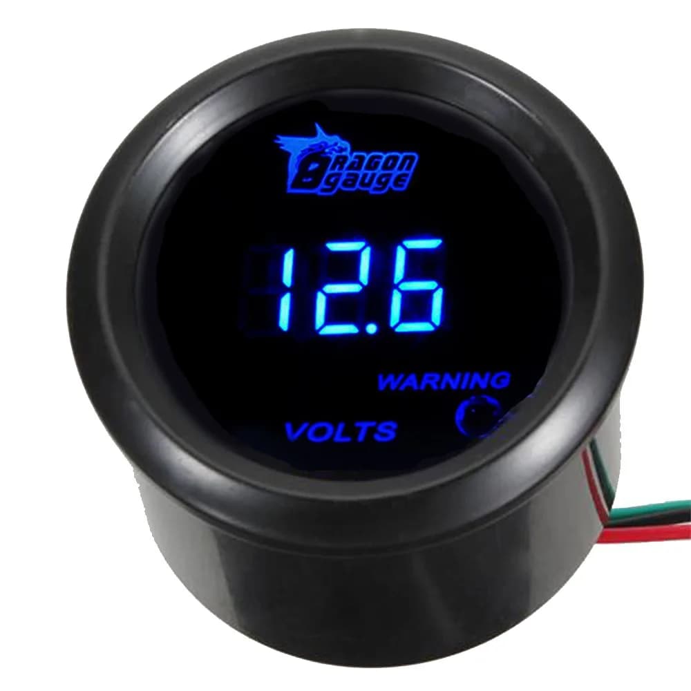 ESUPPORT Car 2" 52mm Digital Volt Voltage Gauge Kit Blue LED | 12V Auto Meter — Volt Gauge
