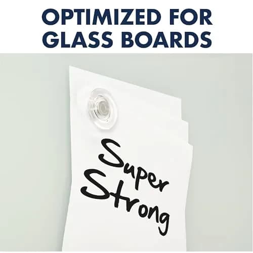 Quartet Clear Round Rare Earth Magnets 1/2" Diameter, 6 Pack | Strong Hold for Glass Whiteboards thumbnail 3