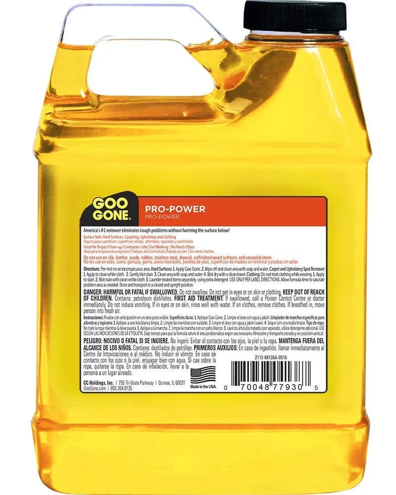 Goo Gone Pro-Power Adhesive Remover 950ml (32 Fl Oz) | Professional Strength for Tough Messes - view 2