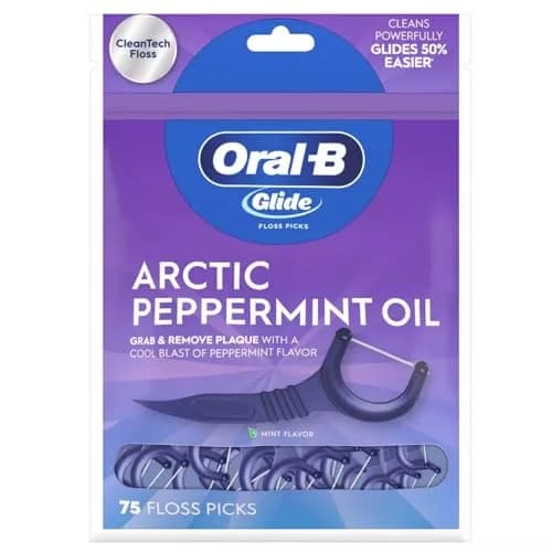 Oral-B Glide 3D White Floss Picks Radiant Mint, 75 Count (Pack of 6) | Helps Prevent Surface Stains thumbnail 1