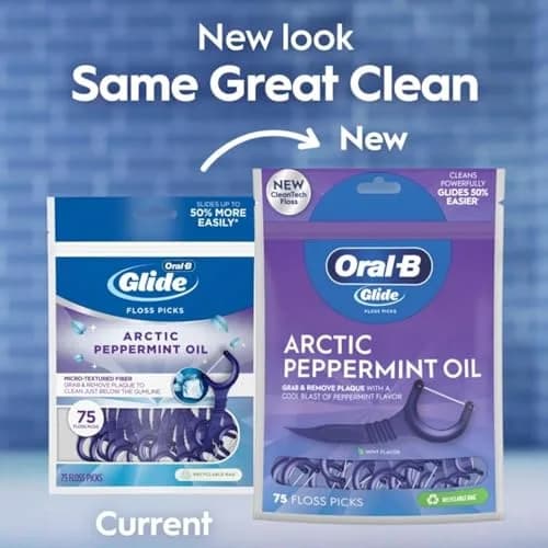 Oral-B Glide 3D White Floss Picks Radiant Mint, 75 Count (Pack of 6) | Helps Prevent Surface Stains thumbnail 3