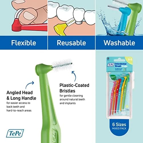 TePe Interdental Brush Angle Mixed Pack | 6 Count (Pack of 1) thumbnail 5