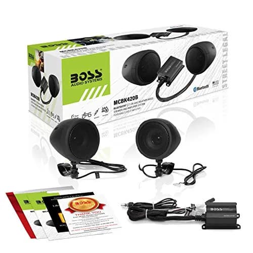 BOSS Audio Systems MCBK420B Motorcycle Speakers & 2 Channel Amp Package | Bluetooth Weatherproof Audio (70-120 chars) thumbnail 6