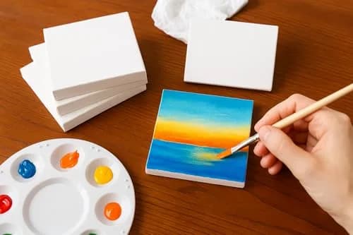 LWR CRAFTS Mini Stretched Canvas 3" x 3" Pack of 12 | Perfect for Oil & Acrylic Art thumbnail 6