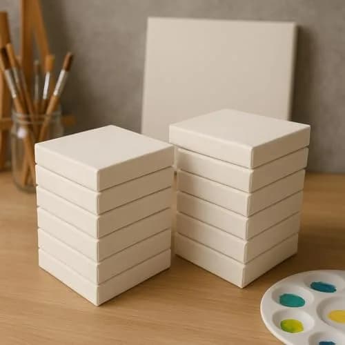 LWR CRAFTS Mini Stretched Canvas 3" x 3" Pack of 12 | Perfect for Oil & Acrylic Art thumbnail 3