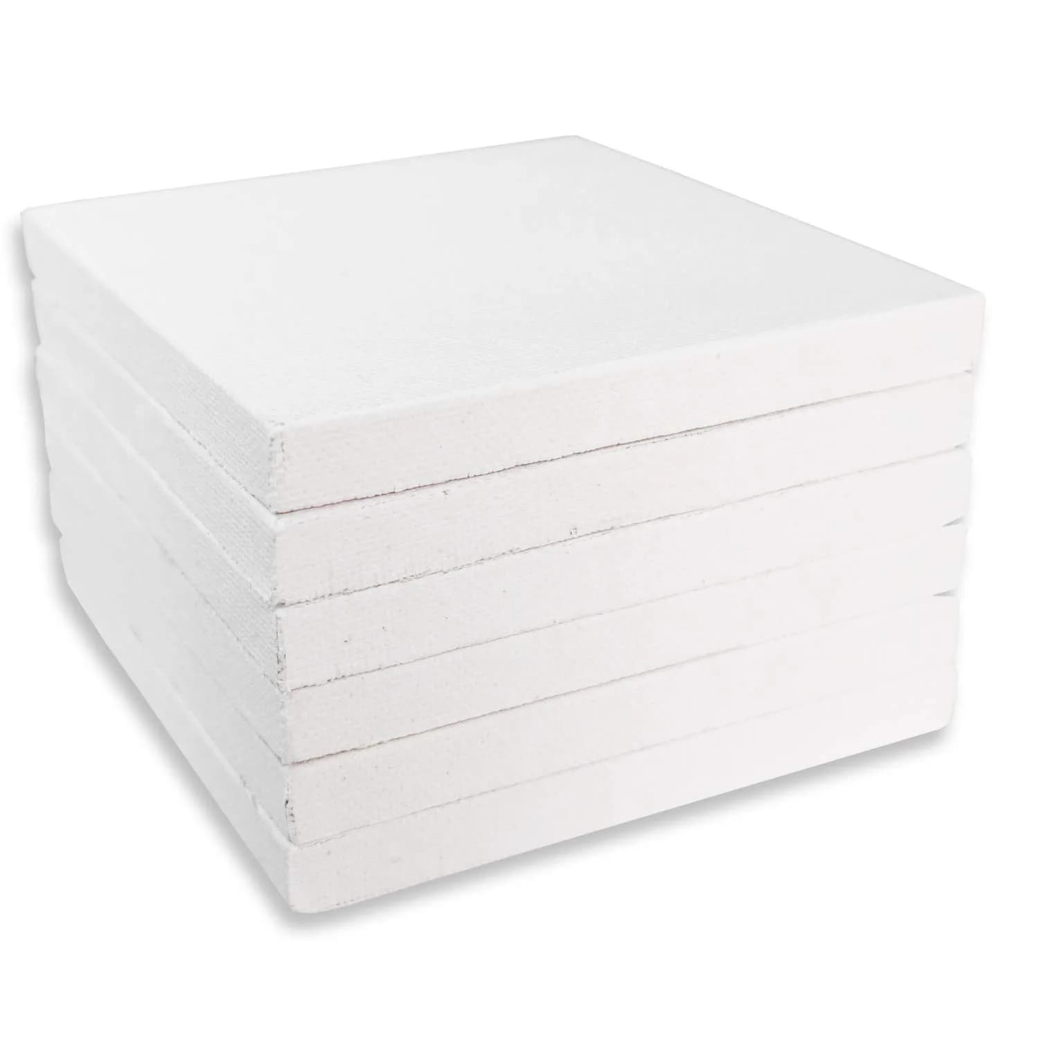 LWR CRAFTS Mini Stretched Canvas 4" x 4" Pack of 6 | Acid-Free Cotton Art Surface for Painting — 4"x4"x6