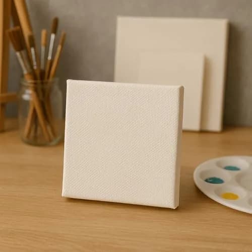 LWR CRAFTS Mini Stretched Canvas 4" x 4" Pack of 6 | Acid-Free Cotton Art Surface for Painting thumbnail 5
