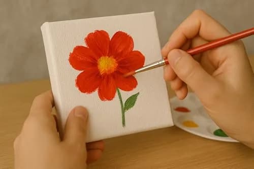 LWR CRAFTS Mini Stretched Canvas 4" x 4" Pack of 6 | Acid-Free Cotton Art Surface for Painting thumbnail 6