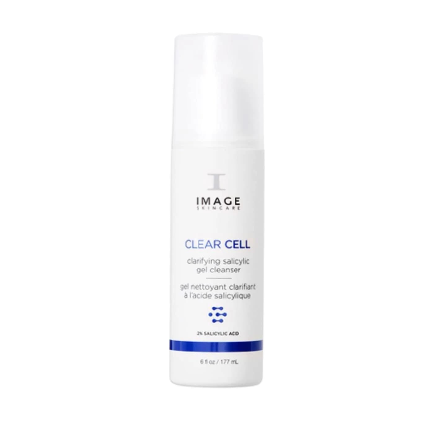 IMAGE Skincare CLEAR CELL Salicylic Gel Cleanser 6 fl oz | Gently exfoliates excess oil, shine & impurities for healthy skin — white