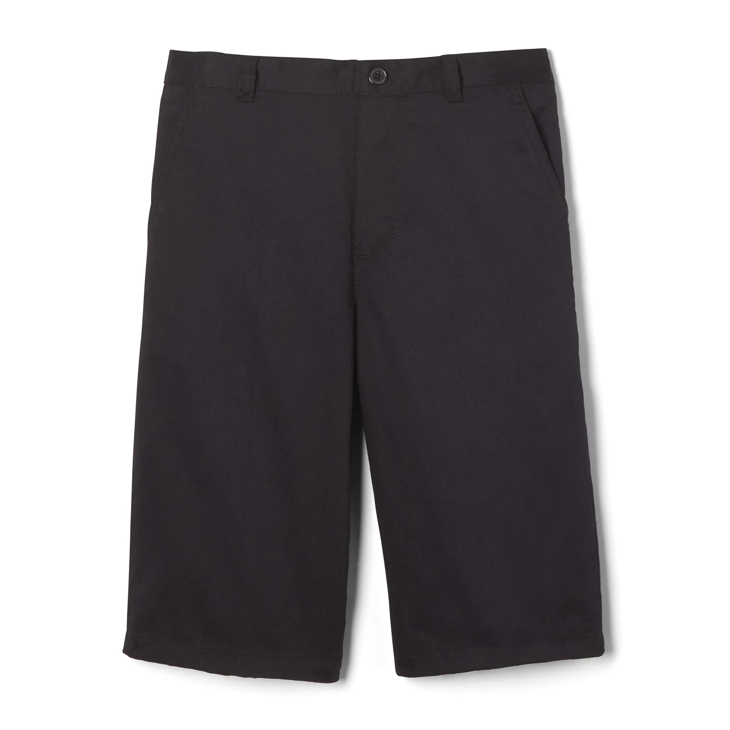 French Toast Boys' Pull-On Twill Short, Black, 20 | Slim Fit Summer Shorts with Concealed Elastic — Black