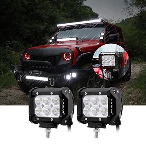 Auxbeam LED Light Bar 4" 18W Flood Beam Off Road Lights | IP67 Waterproof, 1260-1800lm, 6000K, Heavy Duty Aluminum thumbnail 6