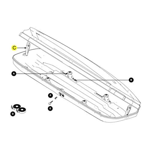 Thule Replacement Lid Lifter for Roof Boxes 14933 | Black Plastic thumbnail 1