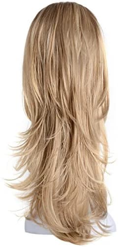 Onedor 22" Semi Curly Hair Women Ladies 3/4 Half Wig Synthetic Fibers with Mesh Cap thumbnail 1