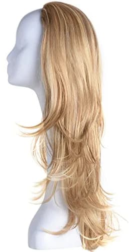 Onedor 22" Semi Curly Hair Women Ladies 3/4 Half Wig Synthetic Fibers with Mesh Cap thumbnail 2
