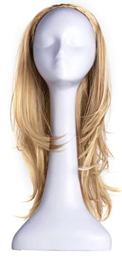 Onedor 22" Semi Curly Hair Women Ladies 3/4 Half Wig Synthetic Fibers with Mesh Cap thumbnail 3